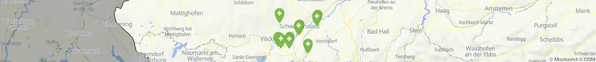 Map view for Pharmacies emergency services nearby Oberndorf bei Schwanenstadt (Vöcklabruck, Oberösterreich)